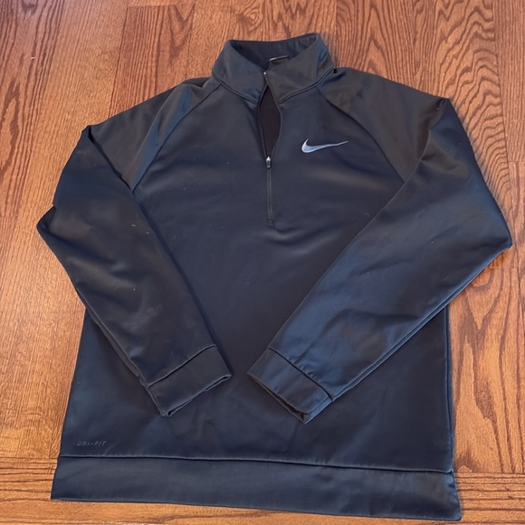 Nike men’s Thermal Black Quarter-Zip Pullover 1/4 zip mock neck poly warm Med - Picture 8 of 14